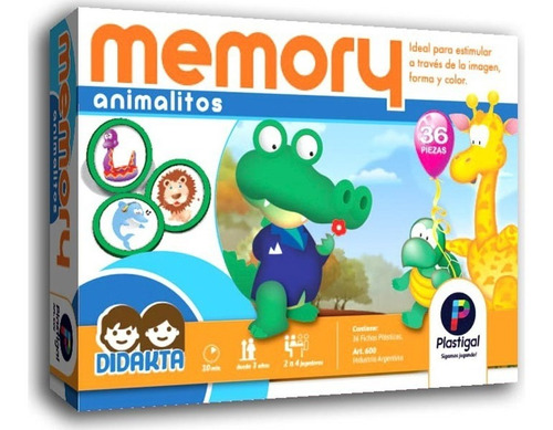 Juego De Mesa Memory Animalitos Plastigal 600