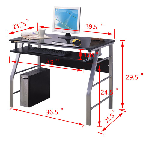 Kings Brand Mesa De Trabajo Para Computadora De Oficina En