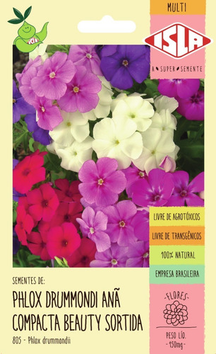 Sementes De Phlox Drummondi Estrelado Anão Sortido/chitinha