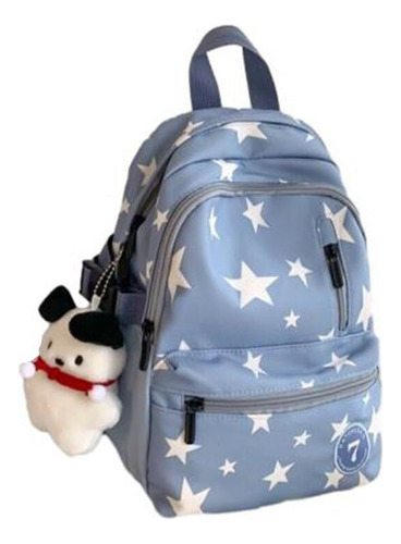 Mochila De Estudiante De Escuela Secundaria Con Estampado De Estrellas Con Colgante Para Mujer