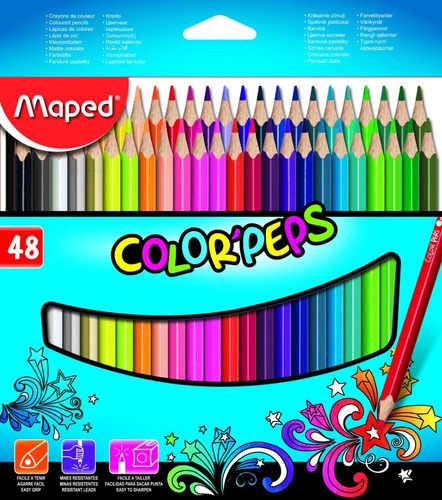 Lapices Maped Color Peps Largos Escolares X 48 Uni Maped Mm