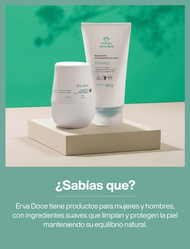 Desodorante Antitranspirante Roll On Erva Doce Natura Hierba Dulce