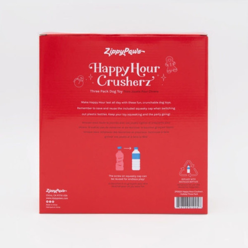 Juguete Con Sonido Para Perro. Caja De 3 Bebidas Navideñas Color Verde Diseño bebidas navidad