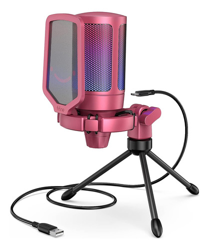 Micrófono Para Juegos Fifine, Pc/ps4/ps5, C/ Antipop, Rgb