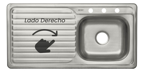 Fregadero Acero Tina Tarja Empotrar 100 X 51 Cm Foset