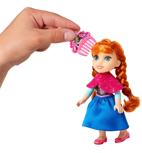 Muñeca Petite De Anna 6'' Con Peine Frozen Disney De