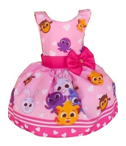 Imagem 1 de 2 de Vestido Tematico Infantil Menina Personagens Luxo Fantasia