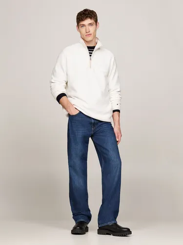 Polerón Cuello Y Con Media Cremallera Blanco Tommy Hilfiger