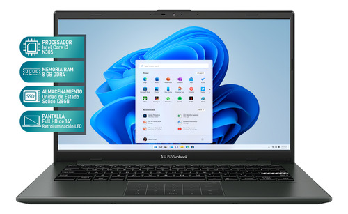 Laptop Asus Vivobook Go 14 Core I3 8gb 128gb Ssd Mochila