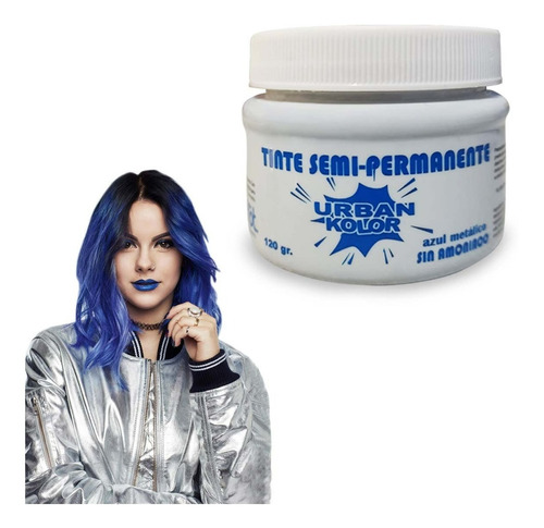 Kit Tinte semipermanente Kolor Shot  SIN AMONIACO Urban Color tono azul metálico para cabello