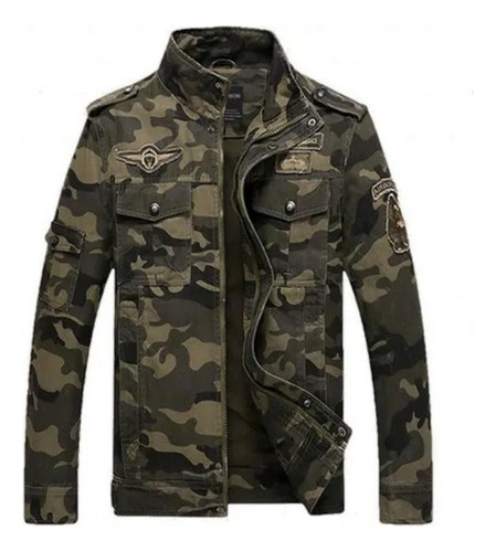 Chaqueta Militar Casual De Camuflaje