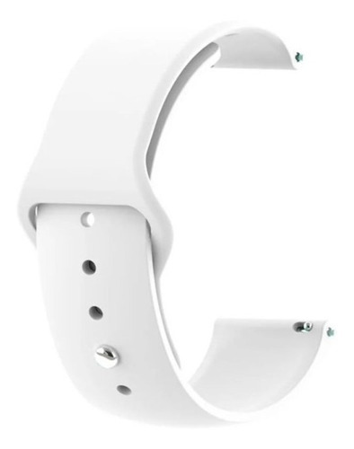 Pulseira 18mm, 20mm, 22mm Silicone Sport Com Engate Rápido Cor Branco Largura 22 Mm