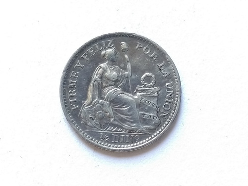 Monedas Plata Peru 1/2 Din 1913