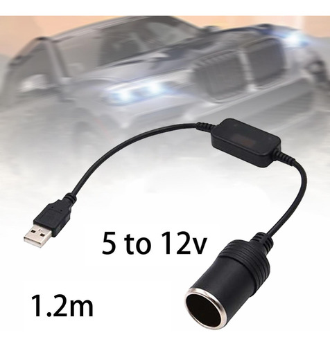 Adaptador Usb A Macho A Encendedor De 1,2 Metros