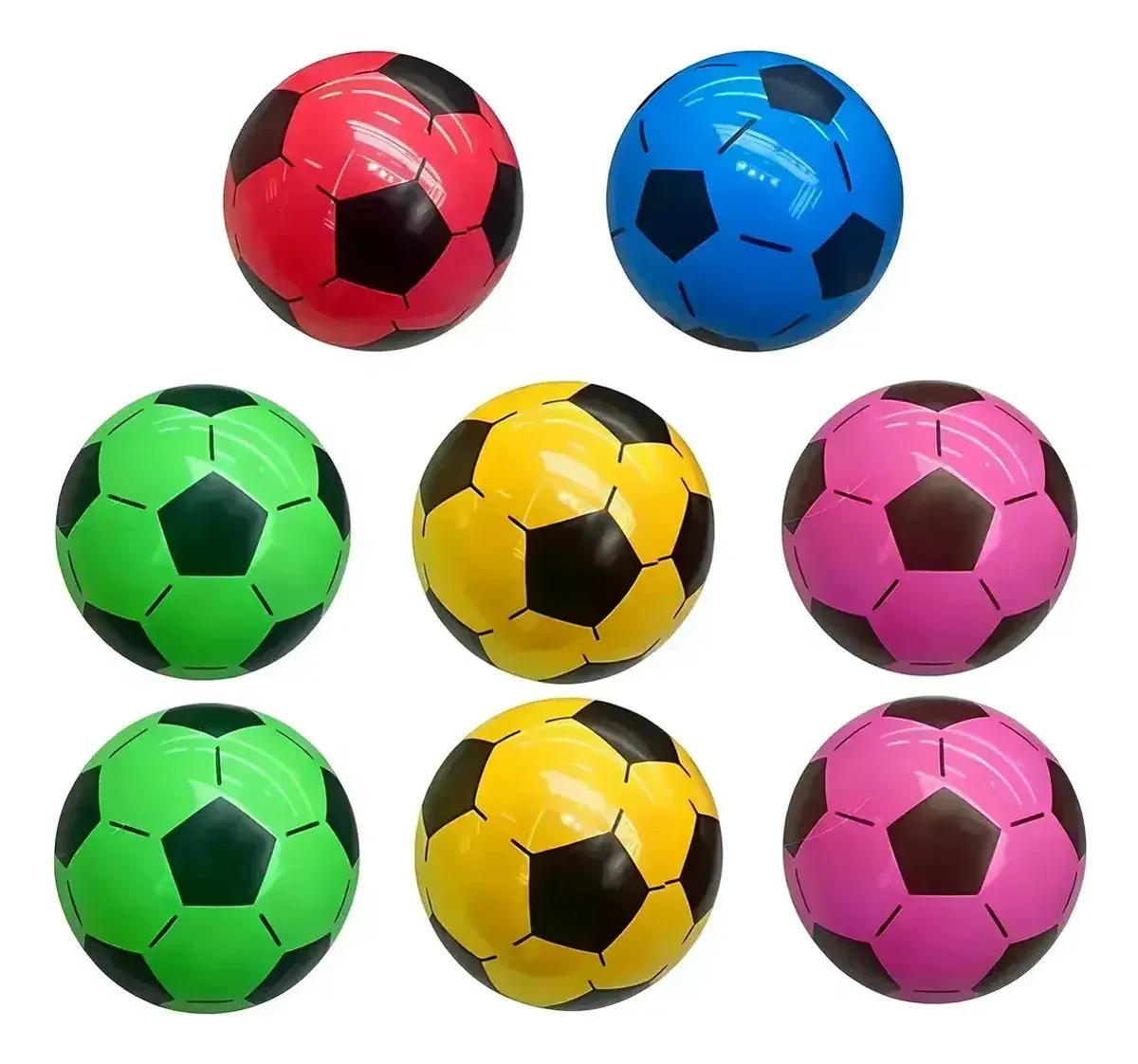 10 pelotas hinchables infantiles, equipadas con bombas de aire, patrones de fútbol, aptas para uso interior y exterior, playa, piscina, fiestas, parque infantil, balones deportivos, diámetro 22 cm