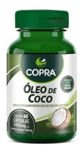 Imagem 1 de 2 de Óleo De Coco Extra Virgem Copra 60 Cápsulas 1000mg