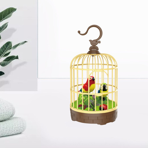 . Singing Chirping Bird En Jaula Realista Sonido Activado