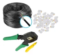 Comprar Kit 50 Metros De Cabo Rede +20 Plug Rj45 +1 Alicate Crimpar