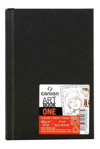 Bloque de cuaderno de bocetos Canson One, 98 fls, 100 g/m2, A6 (14,8 cm x 10,5 cm)