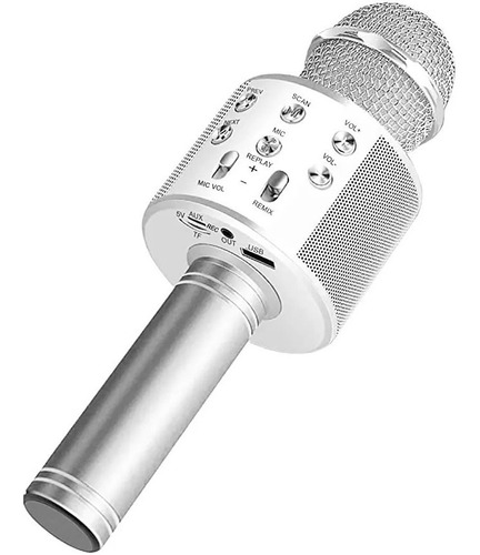 Micrófono SM WS-858 Inalámbrico Bidireccional color plateado