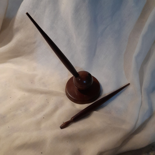 Tintero (olla De Tinta) Con Secante Y Portaplumas - V/ Envío (Usado)