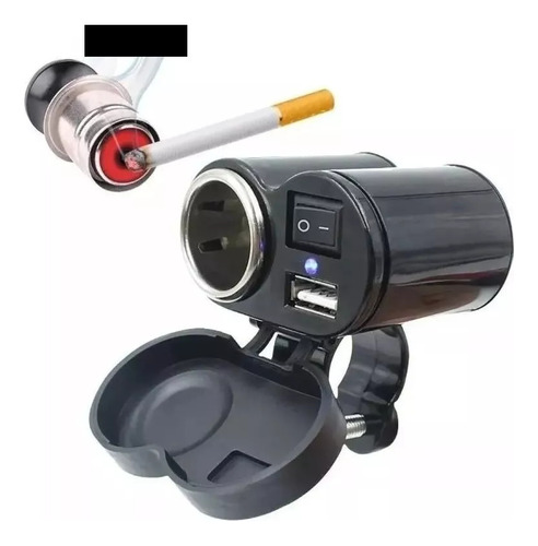 Carregador 12v Porta Usb Acendedor Cigarro Veicular Moto