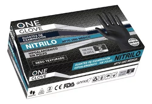 Guantes de Nitrilo Negro Dexal x100