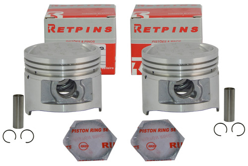 Imagem 1 de 3 de 2 Kit Pistão Anéis Rik Yamaha Virago 250 0,25