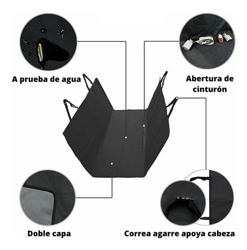 Imagen 4 de 9 de Funda Cubre Asiento Mascotas Auto Impermeable Lavable