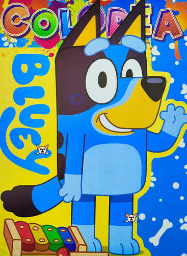 10 Libros Colorear Bluey + 10 Cajitas De Colores (12)