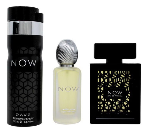 Set De Perfume Lattafa Now Rave De 3 Pz Para Hombre