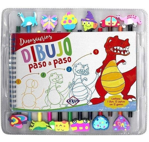 Libro Con Lápices- Dibujo Paso A Paso Dinosaurios
