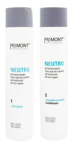 Kit Primont Neutro Ph Shampoo + Acondicionador Pelo Chico 6c