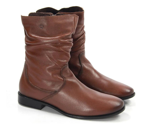 Bota Perlatto Casual Feminina Modelo Básico Cano Franzino