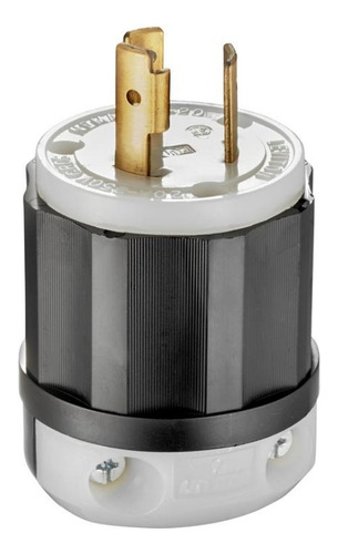 Leviton Clavija Media Vuelta 2p 3h 20a 250v L620-p Color Negro Con Blanco