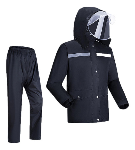 Traje De Lluvia Con Puños Ajustables Para Hombre, Chaqueta