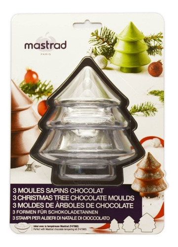 Set 3 Moldes De Árbol De Navidad Para Chocolate Mastrad