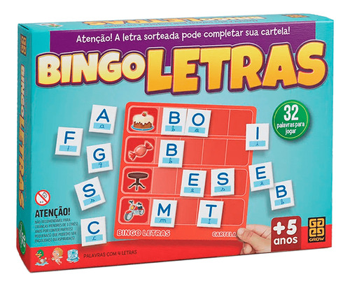 Bingo Letras Jogo Educativo Para Leitura E Aprendizagem