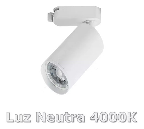 Pack 3 Focos Luz Neutra Con Riel Blanco 1mt Para Cielo/techo