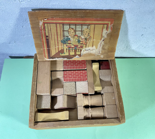 Antigüedad Juego De Construcción De Madera Alemania (Usado)