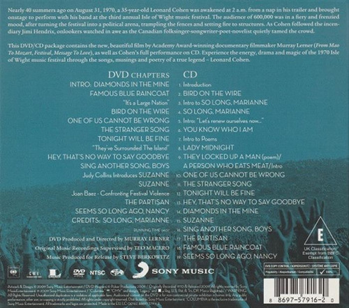 Cd Live At The Isle Of Wight 1970 (leonard Cohen) Estándar