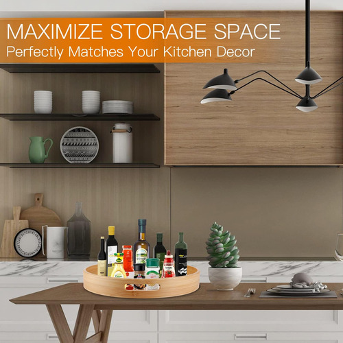 Organizador De Susan Lazy 14 Pulgadas, Bamboo Lazy Susan Par