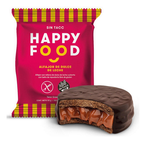 Alfajor De Dulce De Leche Sin Tacc Happy Foods 50 G X 12 U