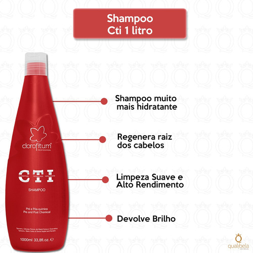 Kit Clorofitum Cti Shampoo 1000ml E Máscara Cti 2,2kg
