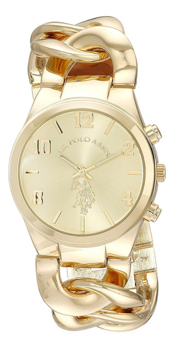 Reloj Mujer U.s. Polo Assn. Usc40069 Cuarzo Pulso Dorado En 
