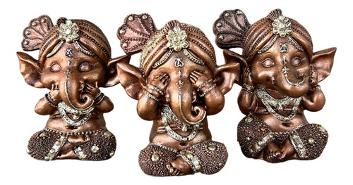 Juego Dioses Ganesh Bebés Sabios 10cm, 3 Virtudes, Jart