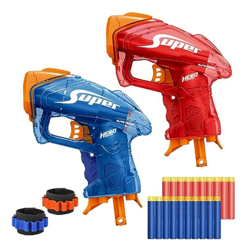 Juego De 2 Mini Pistolas De Pistola Para Nerf,