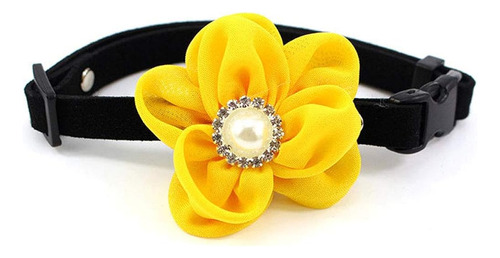 Petfavorites Sun Flower Dog Cat Collar Bow Tie Con Perla De 