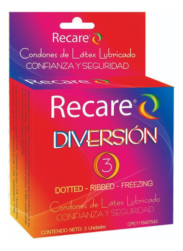 Preservativos Recare De Látex 3 Pack Diversión 9 Unidades
