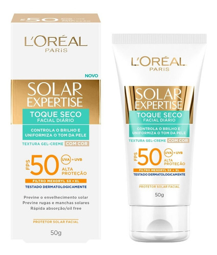 Protetor Solar Facial L'oréal Toque Seco Com Cor Fps 50